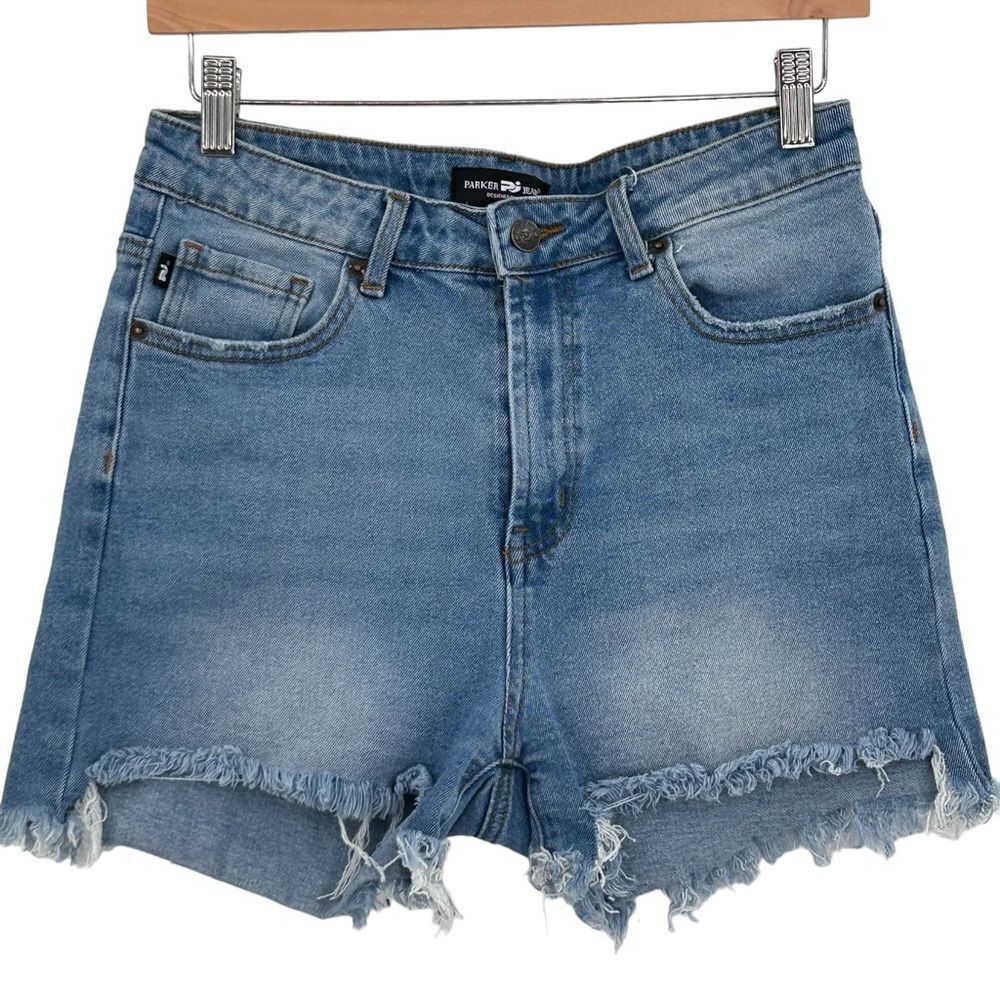 Parker jeans high rise stretch denim cut off style shorts size large